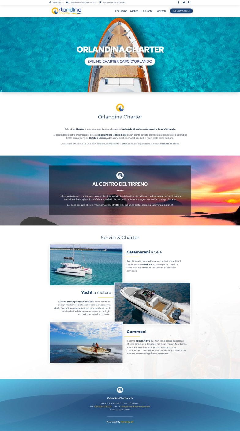 Realizzazione sito web orlandina charter