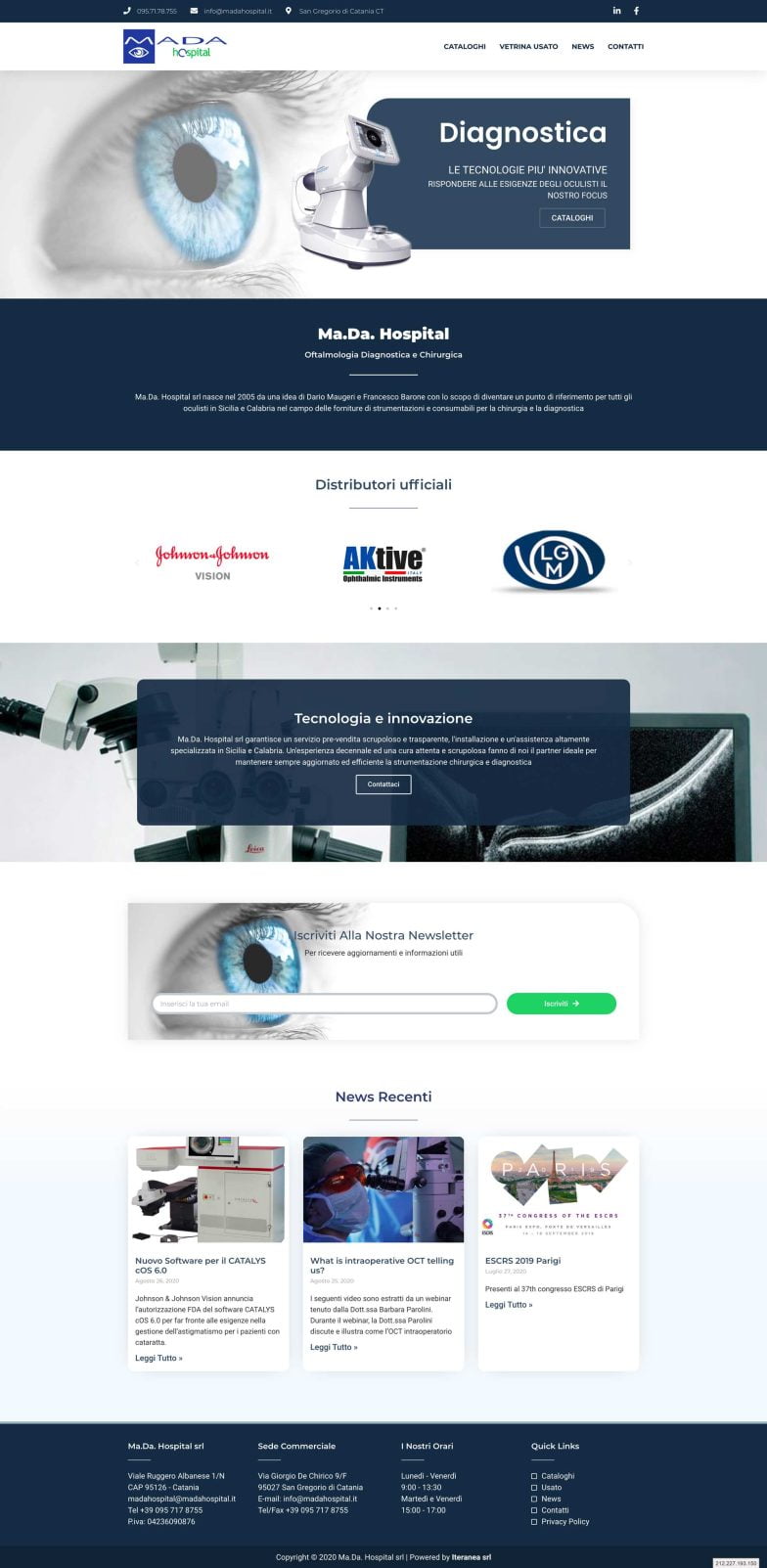 Sito web realizzato per Ma.Da. Hospital Catania